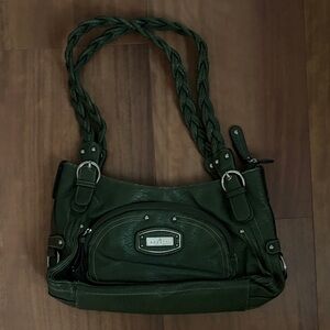 Rosetti New York green shoulder bag with silver detailing.